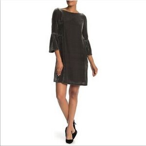 Lafayette 148 Roslin Holiday Velvet Bell Dress, Gray